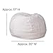 EMMA + OLIVER Small White Furry Bean Bag Chair for Kids and Teens