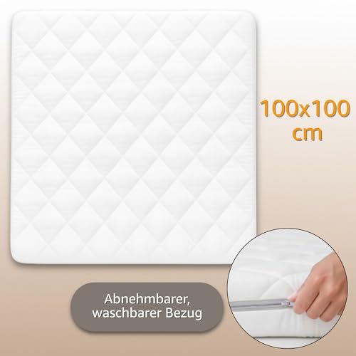 Laufstalleinlage 100x100 cm - Laufstall Laufgitter Baby Matratze Laufstallmatratze Laufgittereinlage aus Schaumstoff für Kinder Babymatratze Spielmatratze Oeko-Tex 100 x 100