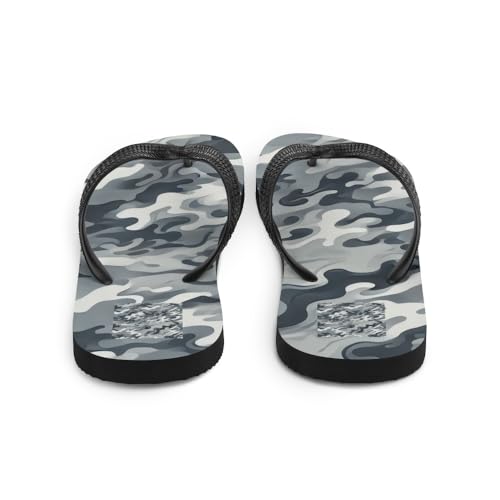 Men's Modern Gray Camouflage Flip Flops - Stylish Casual Summer Beach Sandals3