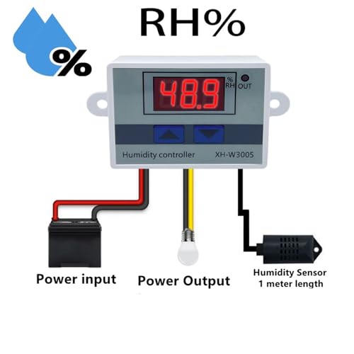 Controlador de humedad XH-W3005 digital de 220V con sensor para control automatico 4
