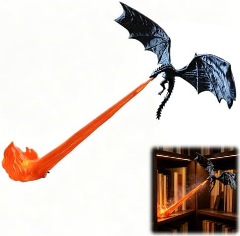 Dragon Bookshelf Nook Light, 3D Printed Dragon Book Shelf Light，A1：L