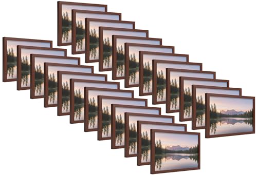 Image of 4x6 Inch Wooden Photo Frame | Fits 4x6 Photos | 0.5 mm Unbreakable Acrylic Front | Wall & Tabletop Display | Lightweight Gallery Style Frame for Home & Office (24, Rich Brown)