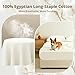 100% Egyptian Long-Staple Cotton King Sheet Set with Drawstring and 360°Elastic for Tight Fit, 4PCS 1000TC Sateen King Sheets Bed Sheet Set, 6