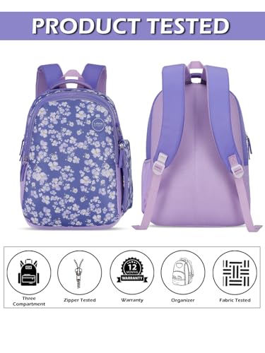 Image of Lavie Sport Orchid Laptop Backpack | 37 Liters | Fits Upto 16 Inch | Laptop Compatiable | Rain Cover | Gift for Boys & Girls