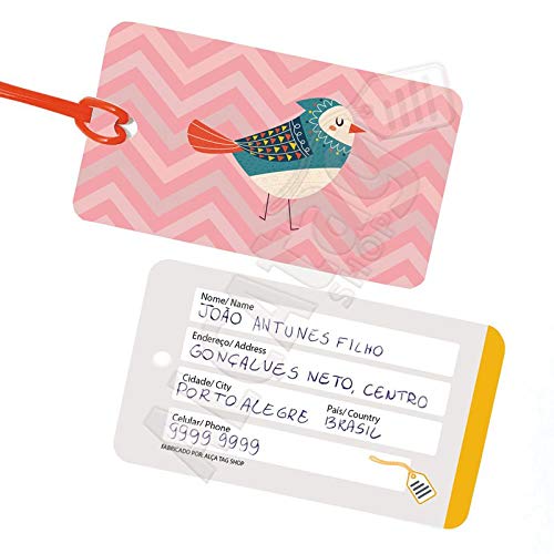 Tag Criativa de PVC Mala Identificador - Linha Pássaros