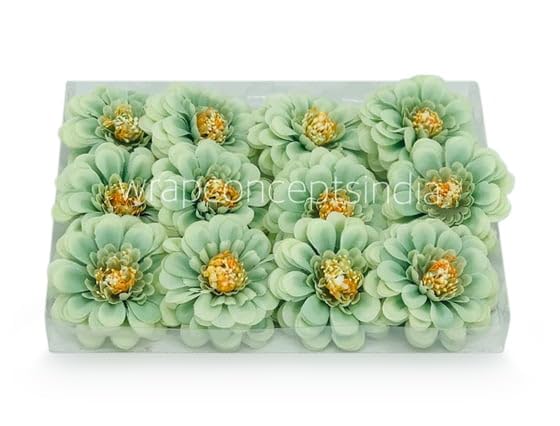 Image of WRAP Concepts Artificial Dahlia Flower Head for Home Decoration and Craft (Pistachio Green)
