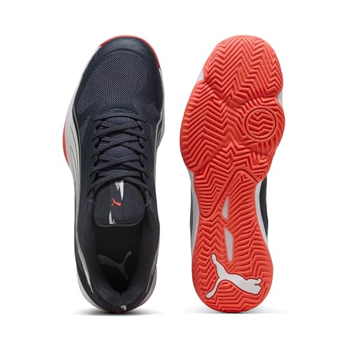 Puma Eliminate Turbo, Unisex Hallenturnschuh, Parisian Night-Puma White-Glowing RED, – Ansicht 4