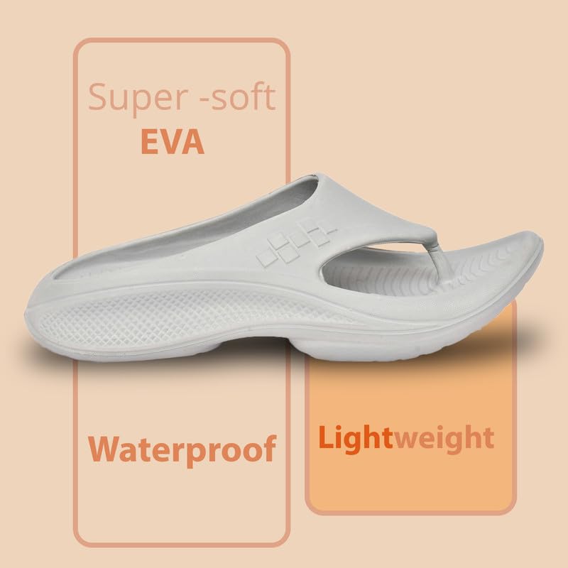 Image of HEALTH FIT Super Soft Ortho Care Bounce Back|Anti-Skid & Comfortable Stylish Light weight |Waterproof Slipper for Daily Use| Flexiable for Men's HF11 Light Grey