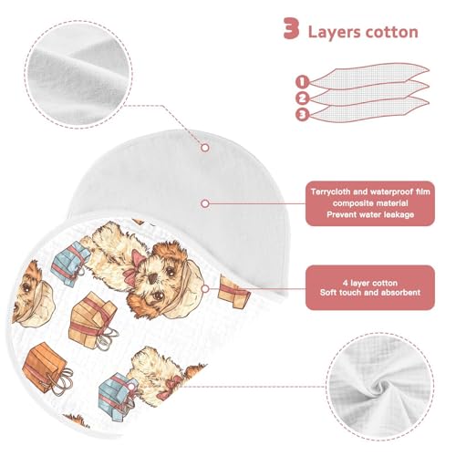 vvfelixl Baby Burp Cloths Puppy Buy Gifts Baby Newborn Cotton Burping Cloths Set Babys Washcloths 4 Pack3