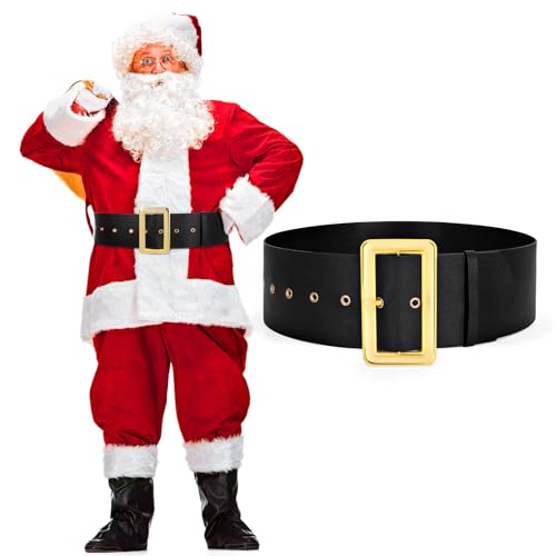 WERFORU Santa Claus Belt Christmas Costume Black Pirate Wide Belt