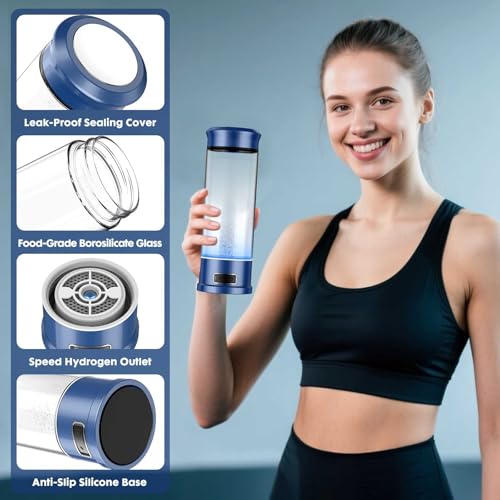 Hydrogen Water Bottle, Portable Hydrogen Water Bottle Generator, 1500 PPB Smart Hydrogen Water Machine with SPE/PEM Tech, Rechargeable Ionizer Machine for Home, Travel & Office Fitness Drinking - Image 7