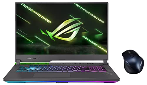 Image of ASUS ROG Strix G17 (2022), 17.3-inch (43.94 cms) FHD 144Hz, AMD Ryzen 7-6800H, RTX 3050 4GB Graphics, Gaming Laptop, G713RC-HX021W MW203 Wireless Silent Mouse (Blue)