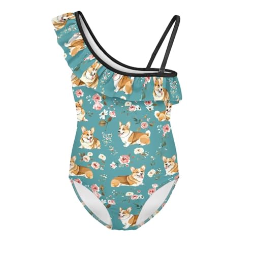 One-Piece Ruffled Halter Swimwear for Teen Girls with Charming Print - Light, Elastic, Breathable for Pool, Beach