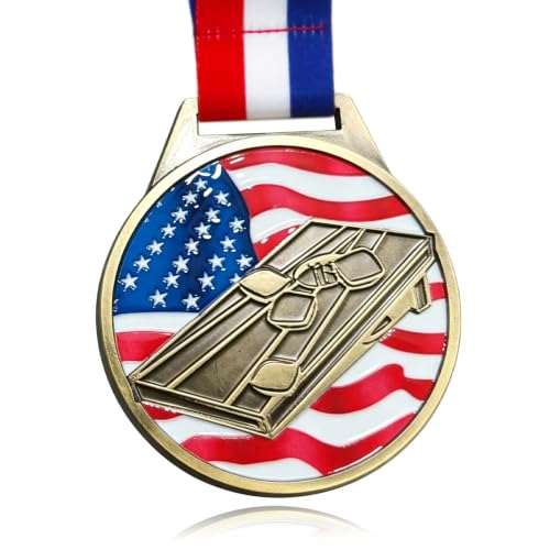 YUJUE Cornhole Medal- Gold 3 Inch WideNeck Ribbons Gold Winner Metal for Tournaments Prize Field Day Games Family Reunions BBQ Tailgating