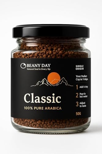 Image of Free Frother I Beany Day Premium Instant Coffee Pack of 3 x 50g | Classic Hazelnut Vanilla Flavors | 100% Pure Agglomerated Coffee | Rich Aroma Smooth Taste | Instant Coffee Combo Pack