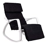 Color: negro y blanco. Modernhome - Mecedora (regulable), color blanco y negro