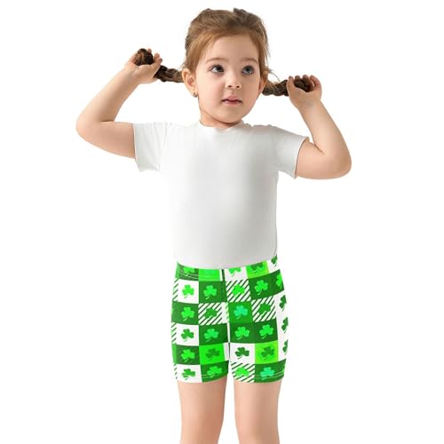Joisal Cotton Shorts for Under Dress Cute Checkered Alternating Green White Toddler Biker Shorts Girls 4t Kids Clothing3