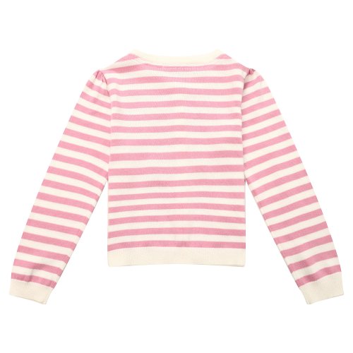 Richie House Girls' Striped Sweater with Flower Accents RH14133