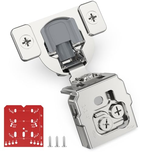 Chibery 60 Pack 1-1/4 Overlay 3D Soft Close Concealed Hinge for Face Frame Door Self Closing Hinges 105 Smooth Slow Close Quite Hidden Stainless Steel Hinge for Kitchen Cabinet Door Satin Nickel