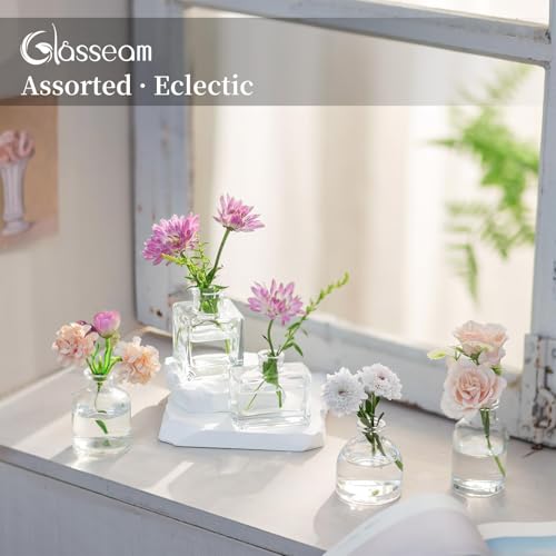 Glasseam Small Bud Vases for Centrepiece: 20pcs Glass Vases Set Lovely Clear Vase for Wedding Party Table Decorations Home Dining Tables Decor - Cosy Home Interiors Glasseam Small Bud Vases for Centrepiece: 20pcs Glass Vases Set Lovely Clear Vase for Wedding Party Table Decorations Home Dining Tables Decor - Image 7