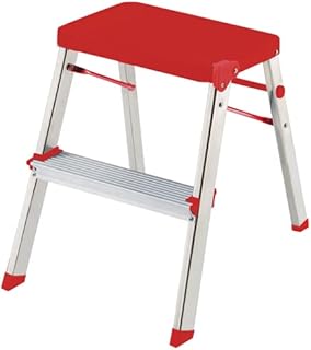 Rolser M-2 - stołek domowy z 2 szczeblami, kolor czerwony