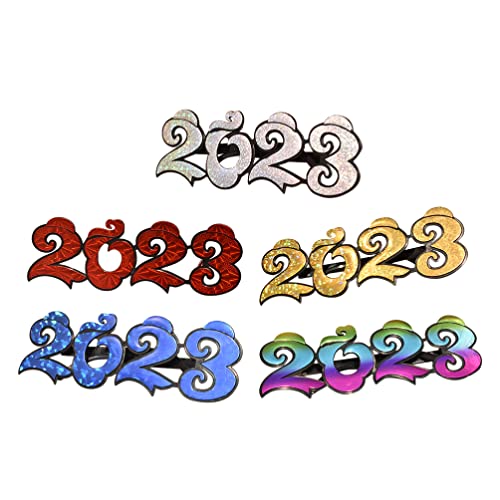PRETYZOOM 5Pcs 2023 Eyeglasses Glitter 2023 Number Glasses 2023 Sunglasses Eyeglasses for 2023 New Years Eve Party Supplies