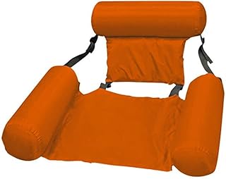 ZANHOG Inflatable belt net hammock foldable double-use backrest floating drainage play recliner floating bed sofa (Color : ORANGE, Size : As shown in the figure)