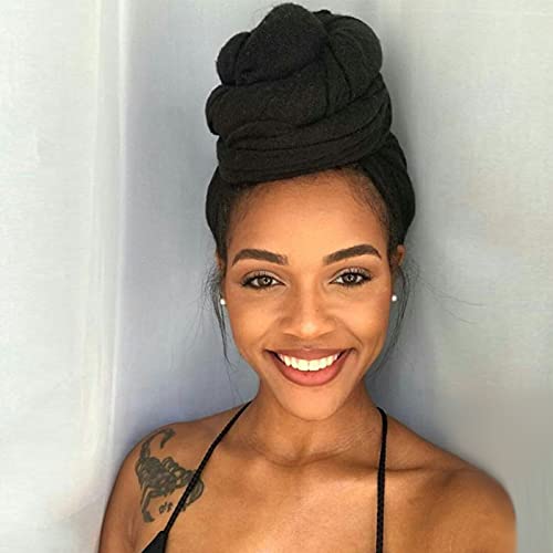 Oaoleer 5 Pieces Stretch Jersey Turban Head Wrap Knit Headwraps Urban Hair Scarf Solid Color Ultra Soft Extra Long Breathable Head Band Tie For Women #TOP6