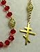 DivinejewelsbyBarb Handmade Orthodox Rosary, Made with Red Czech Crystal and Golden Stainless Steel Cross
