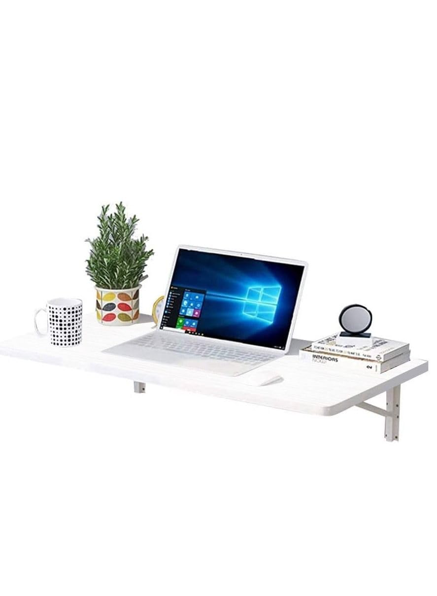 MARGOUN Folding Table Wall Mounted Computer Desk White 30 * 60 Cm Uae | 30X60X2 Cm White