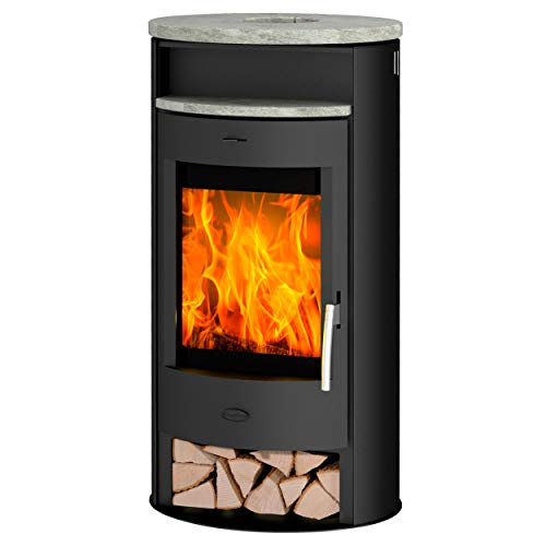 Preisvergleich Produktbild Fireplace K6760 Jakarta Kaminofen Stahl Schwarz / Topplatte Speckstein / A