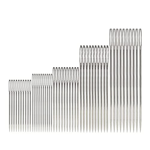 Wakauto Big Eye Needles 5 Sets Embroidery Needles Hand Sewing Tools Large Eye for Yarn Easy to Operate Thread