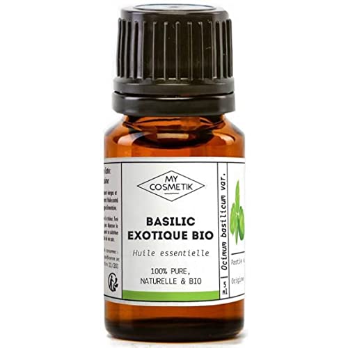 MyCosmetik - Huile Essentielle de Basilic exotique BIO AB - Issue de l'agriculture Biologique - Chémotypées HEBBD/HECT - 100% pure et naturelle - Certifié ECOCERT - Fabriqué en France - 10 ml