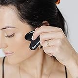 August+Monroe Gua Sha Massage Tool, Face Sculpting Tool, Natural Black Obsidian Stone - Skin Care...