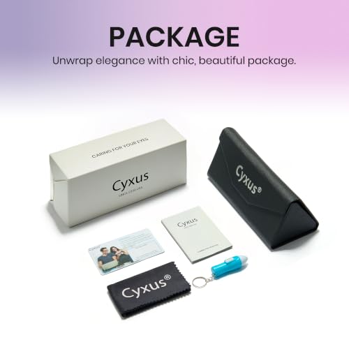 Image of Cyxus Blue Light Glasses for Men Women Reduce Eye Strain Square Frame 8083 | Eye Protection,UV Protection,Lightweight TR90 Frame,Ideal for Computer Screen Office Work