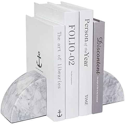 MyGift Buchstützen aus weißem Marmor Cover