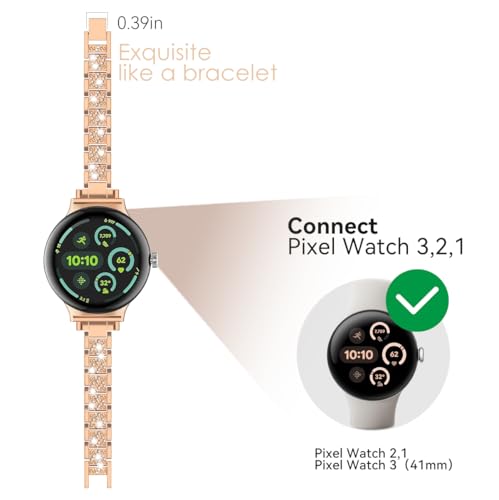 Correa fina con diamantes para Google Pixel Watch 41mm miniatura 4