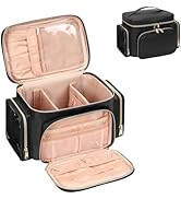 Beauty Case Da Viaggio Grande - Trousse Per Trucchi Con Scomparti Pennelli | Organizer Portatile Nero - Foto 10