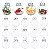 🎄 【Fácil de usar】 Bolas de plástico con cubierta metálica plateada removible, puedes quitarle la tapa a la bola transparente, llenarla con purpurina u otros materiales decorativos. También viene con una cuerda plateada, puedes colgarla donde quieras.