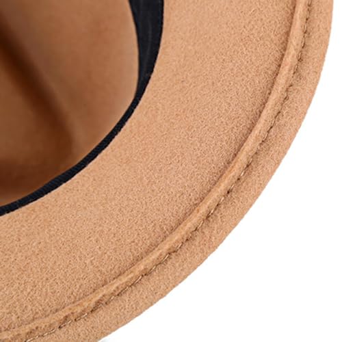 Image of FREEBIRD99 100% Wool Felt Panama Fedora Hat Short Brim Trilby Flat Hat for Men Women