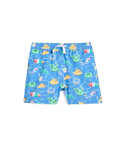 Chubbies, Mens, The Lil Cannonball Crews Swim Trunk (Infant/Toddler/Little Kid), Meduim Blue/Pattern Base, 4T