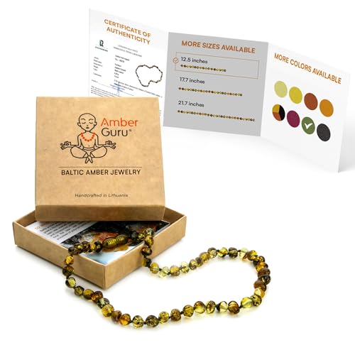 Amber Guru Baltic Amber Necklace (Authentic, Certified) - 12.5 inches