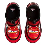Josmo Cars Water Shoes Kids Boys Sandals Quick Dry - Lightning McQueen Pool Aqua Socks Bungee Waterproof - Red Black (Size 9-10 Toddler)