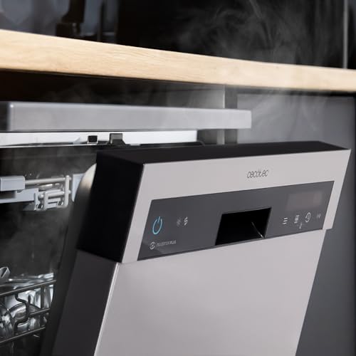 Cecotec Lave-vaisselle 60 cm Indépendant Bolero Aguazero 6500 Inox C. 15 Couverts, 3ème Panier, 6 Programmes avec Dual Zone Wash, Dry+, Auto Open, Demi-Charge, Départ Différé, Moteur Inverter Plus