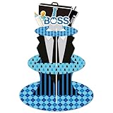 Zliisang Black Bow Tie Cupcake Stand 3-Tiered Boss Little Gentleman Cake Stand Dessert Table Displays Centerpieces for Boss Theme 1st Birthday Party Decorations