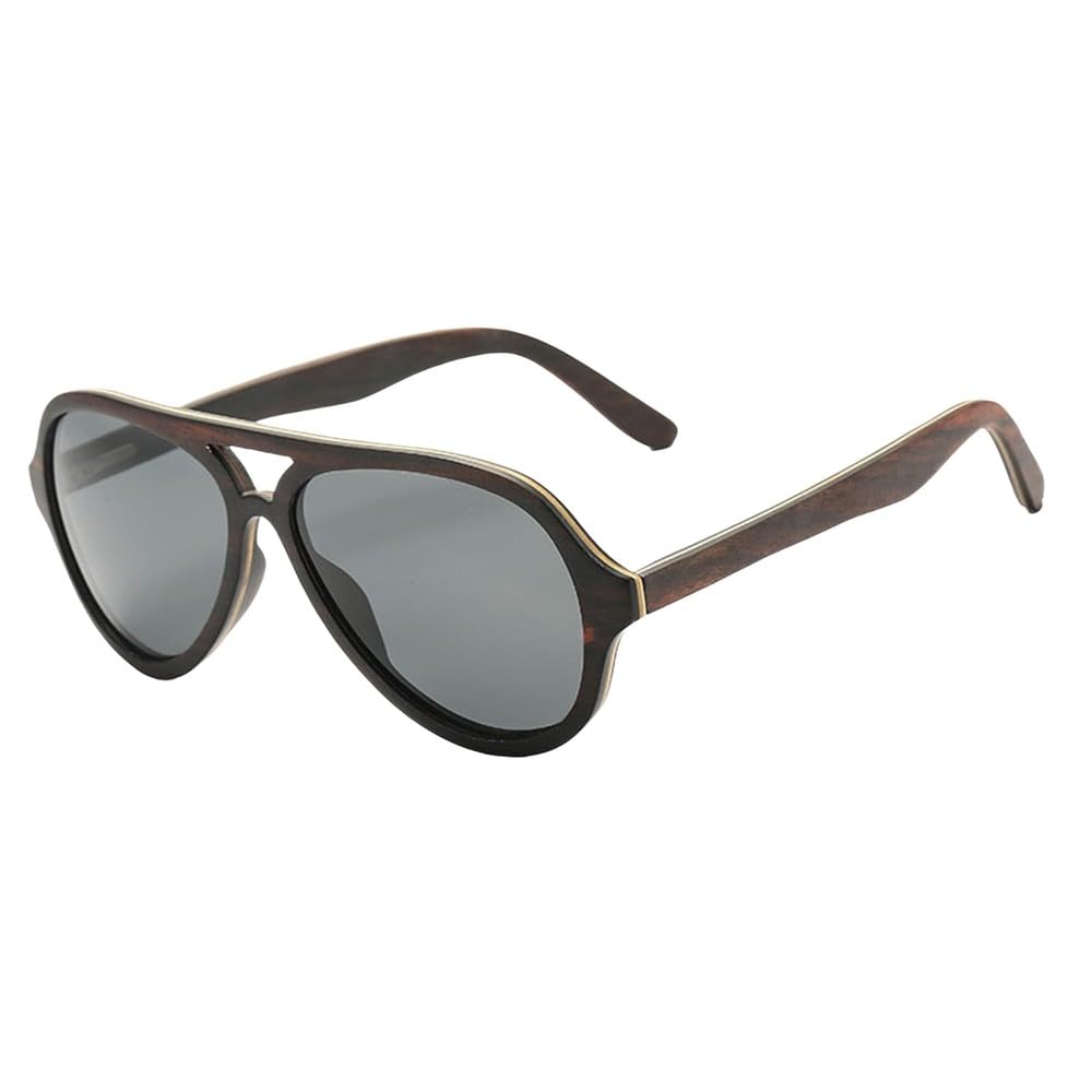 Polarisierte Sonnenbrille für Damen und Herren, mehrlagig, Skateboard, Holzrahmen, quadratischer Stil, Brille für Damenbrillen