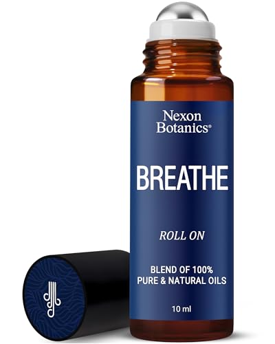 Breathe Essential Oil Roll-On 10 ml - Pure Eucalyptus Peppermint & Rosemary Oils Blend Roller for Clear Breathing & Respiratory Support - Nexon Botanics