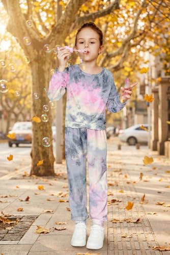 Image of Arshiner Girls 2 Piece Outfits Fashion Twist Front Tracksuit Long Sleeve Pullover Sweatshirt Sweatpants Jogger set Sweatsuit