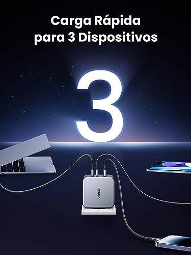 UGREEN Conjunto de carregador Nexode 140W USB C com 3 portas GaN para laptop tipo C com cabo USB C d