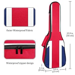 Housse pour ukulélé – Drapeau du Royaume-Uni – Rembourrage en éponge de 10 mm d’épaisseur – 53,3 cm – Avec sangles… - Les Beatles, Paul McCartney, John Lennon, RIngo Starr, George Harrison Housse pour ukulélé - Drapeau du Royaume-Uni - Rembourrage en éponge de 10 mm d'épaisseur - 53,3 cm - Avec sangles… – Image 4